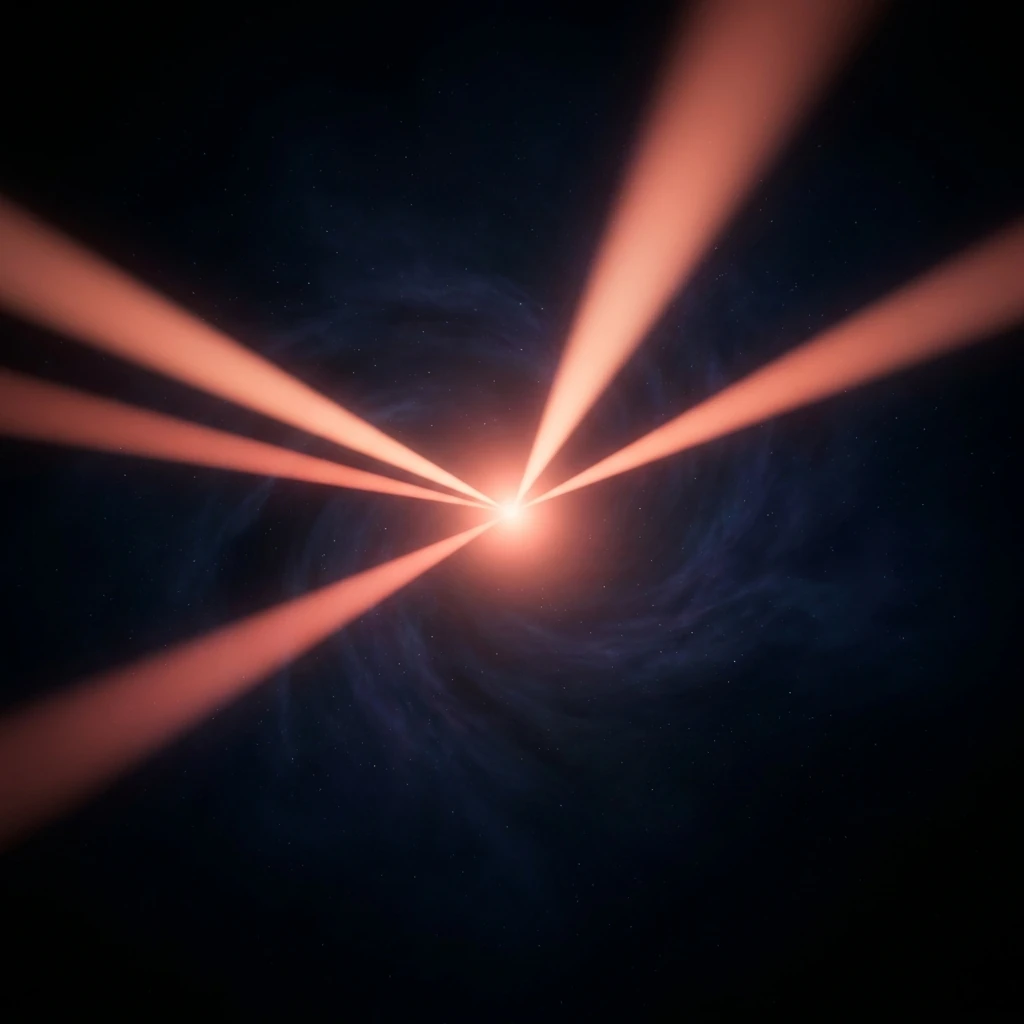 Light rays converging into one bright point